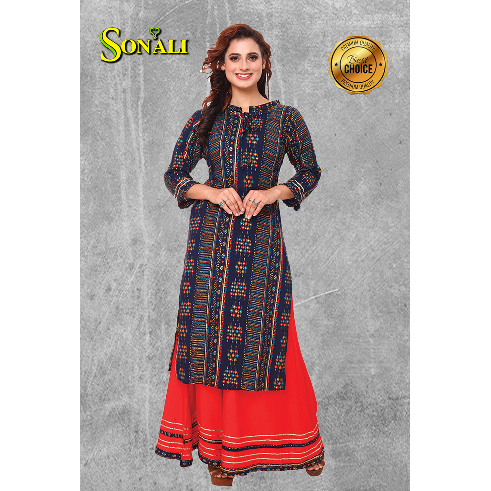 Sonali Premier Quality Family Collections Men Shirt Kurtis Women Kids Wear Kemeja Labuh Baju Sedondon Kemeja Lelaki Q1655/Q1656/Q1657