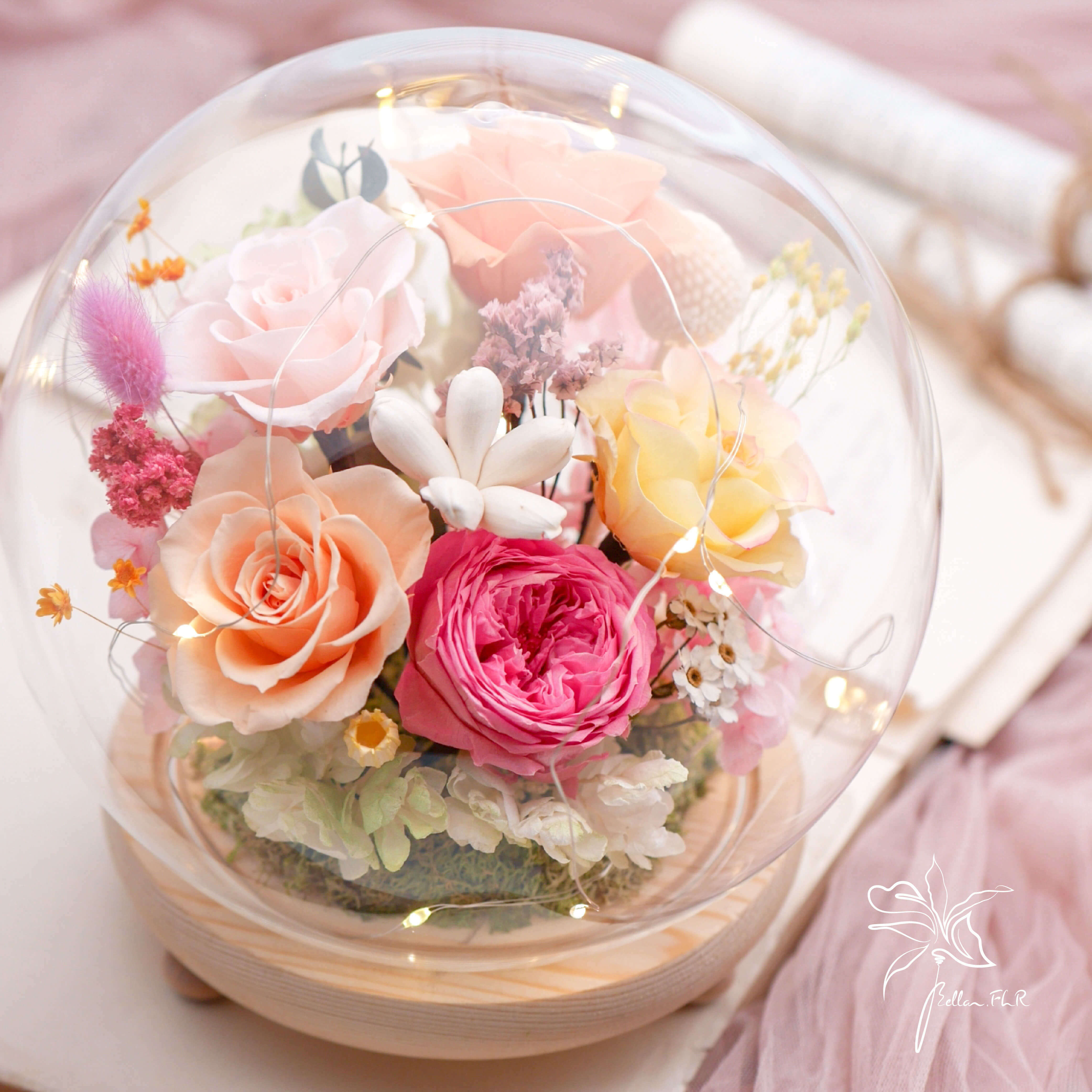 【溫暖心田】圓球玻璃花盅-大