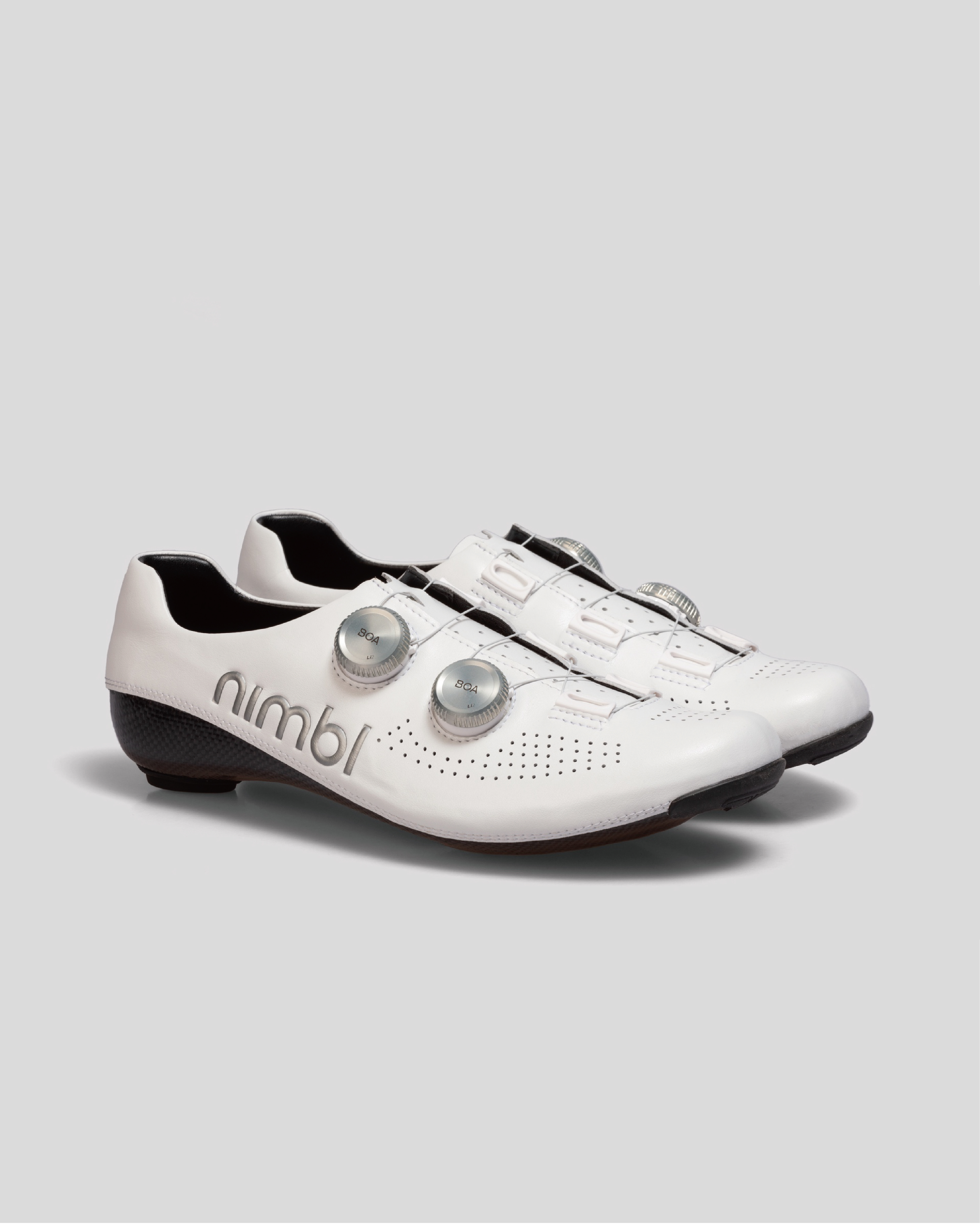 最熱銷【Nimbl】ULTIMATE 頂級手工公路車卡鞋 / White Silver 白銀