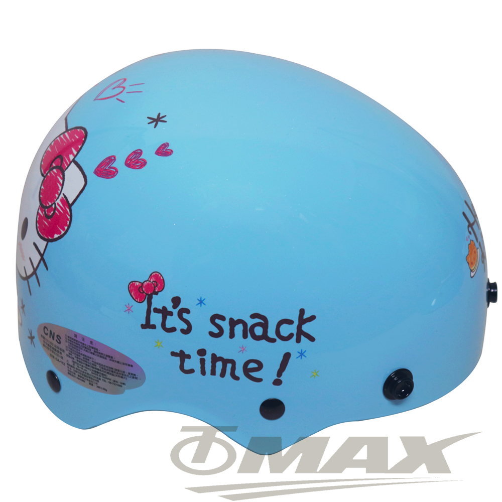 鬆餅Kitty兒童機車安全帽-藍色 (贈短鏡片) 破盤下殺 OMAX歐妹思購物網