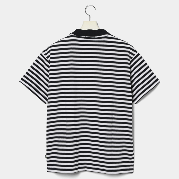 男士 華夫格條紋小高領短袖T恤