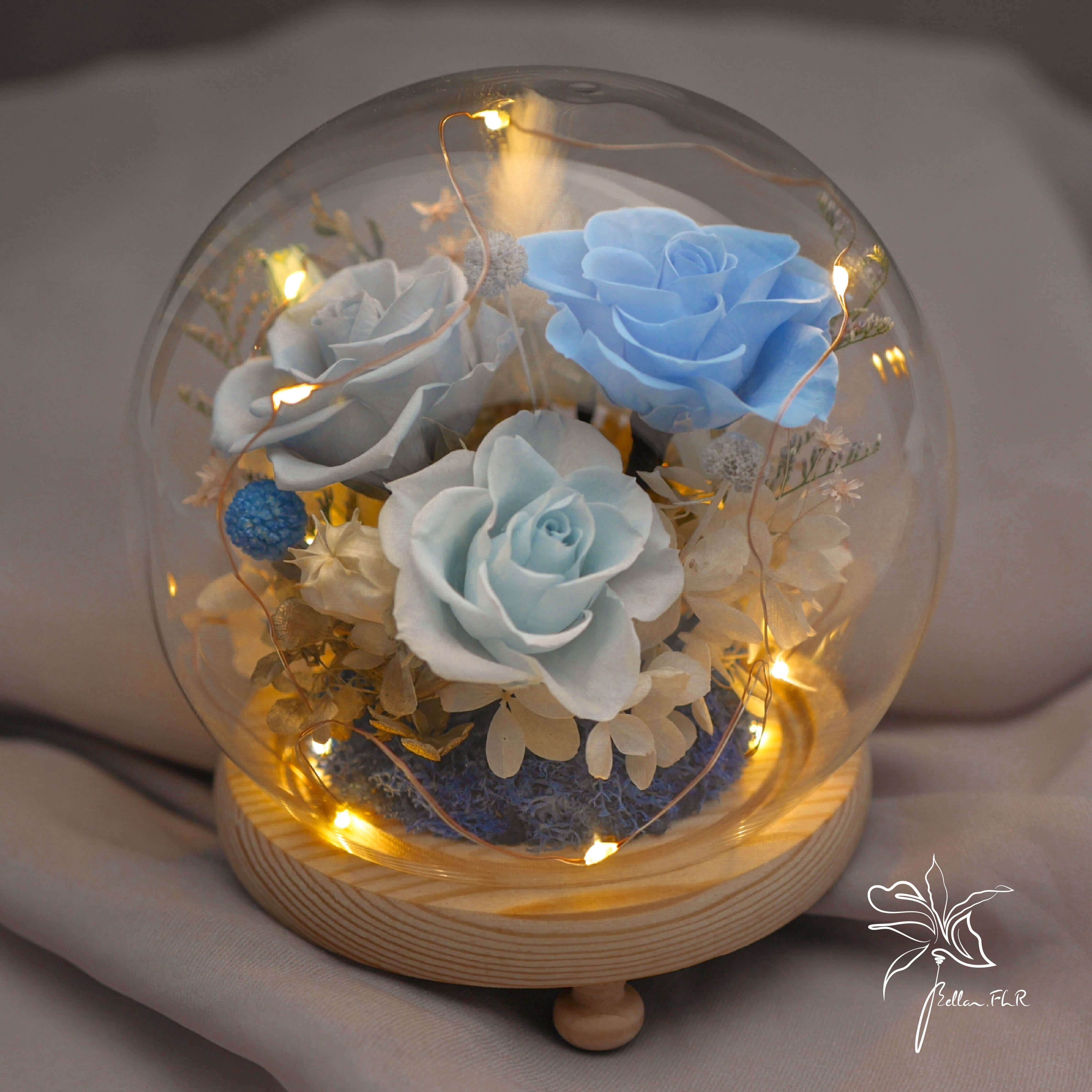 【流星雨】圓球玻璃花盅-中