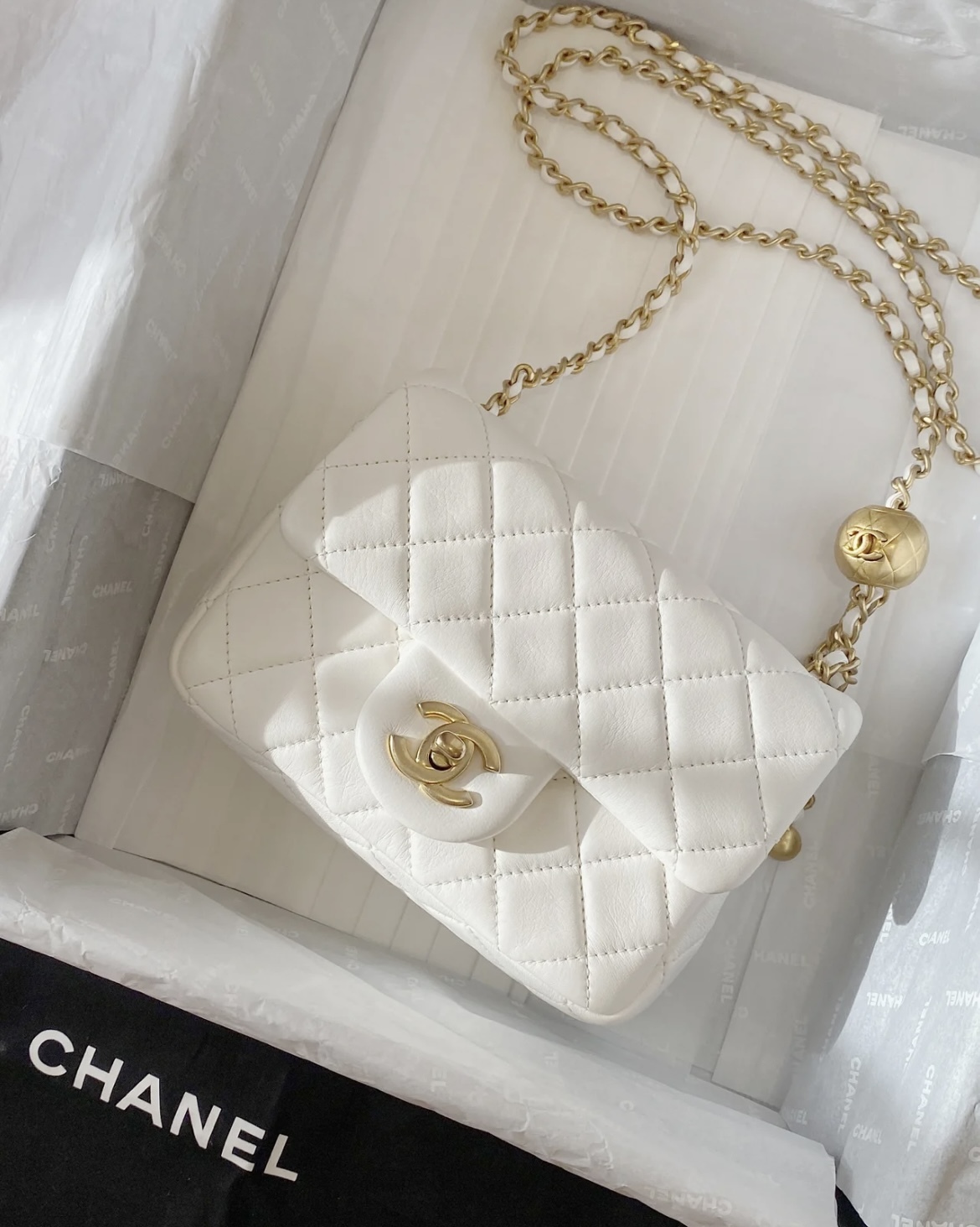 Chanel 仙女白金方胖 金球