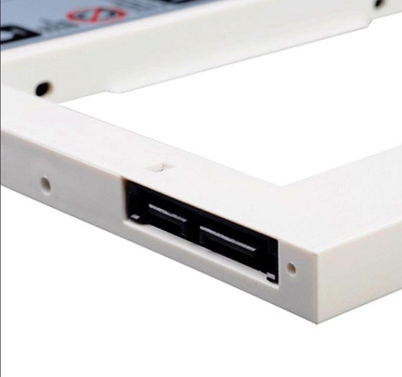 米特3C數位–SilverStone 銀欣 TS08 筆電光碟槽轉9.5mm2.5吋SATA硬碟轉接架/白色