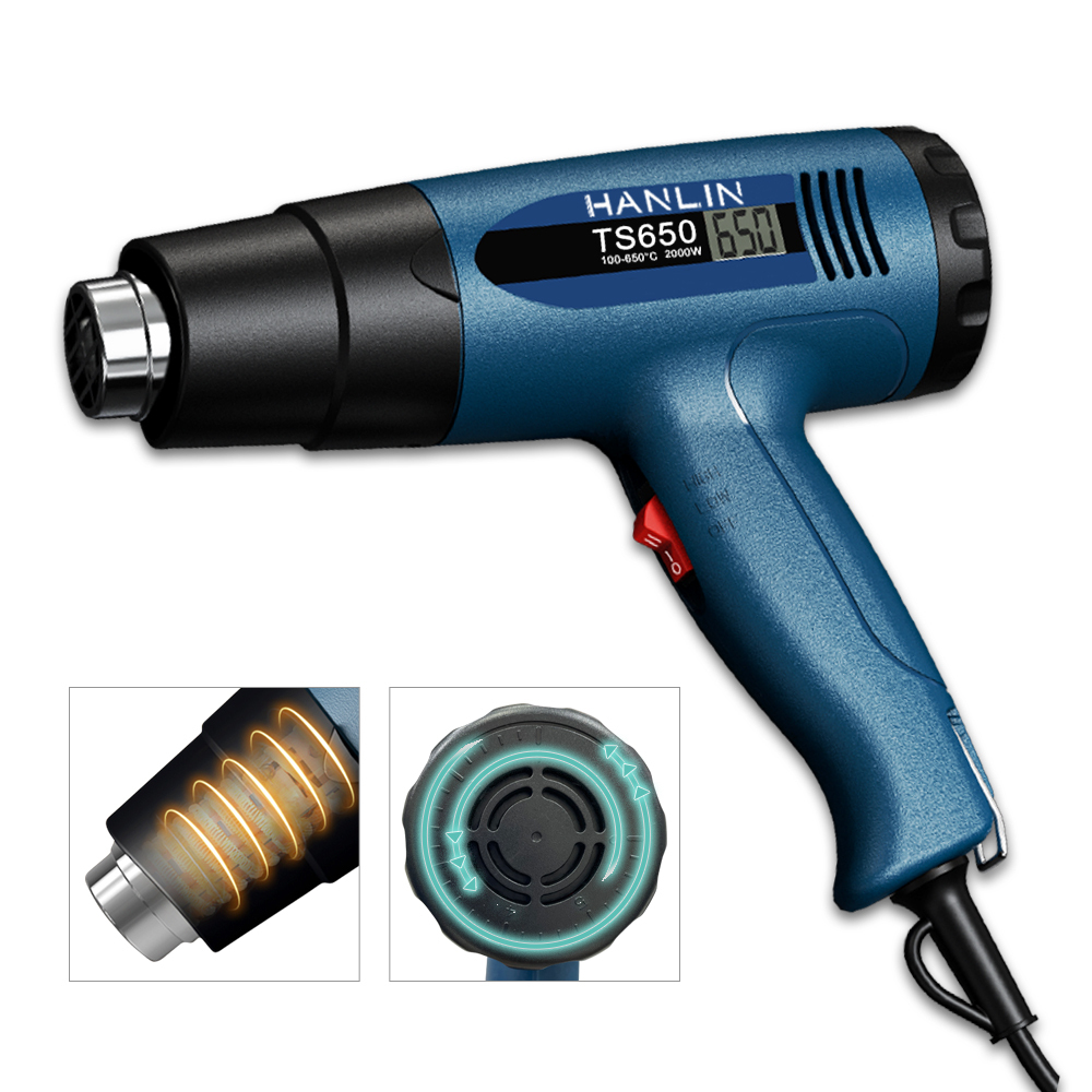 HANLIN-TS650 拆琴槌 專業調溫側顯液晶熱風槍 #熱縮膜 汽車貼膜 除漆烘乾 吹熱縮管 彎曲PVC塑料管