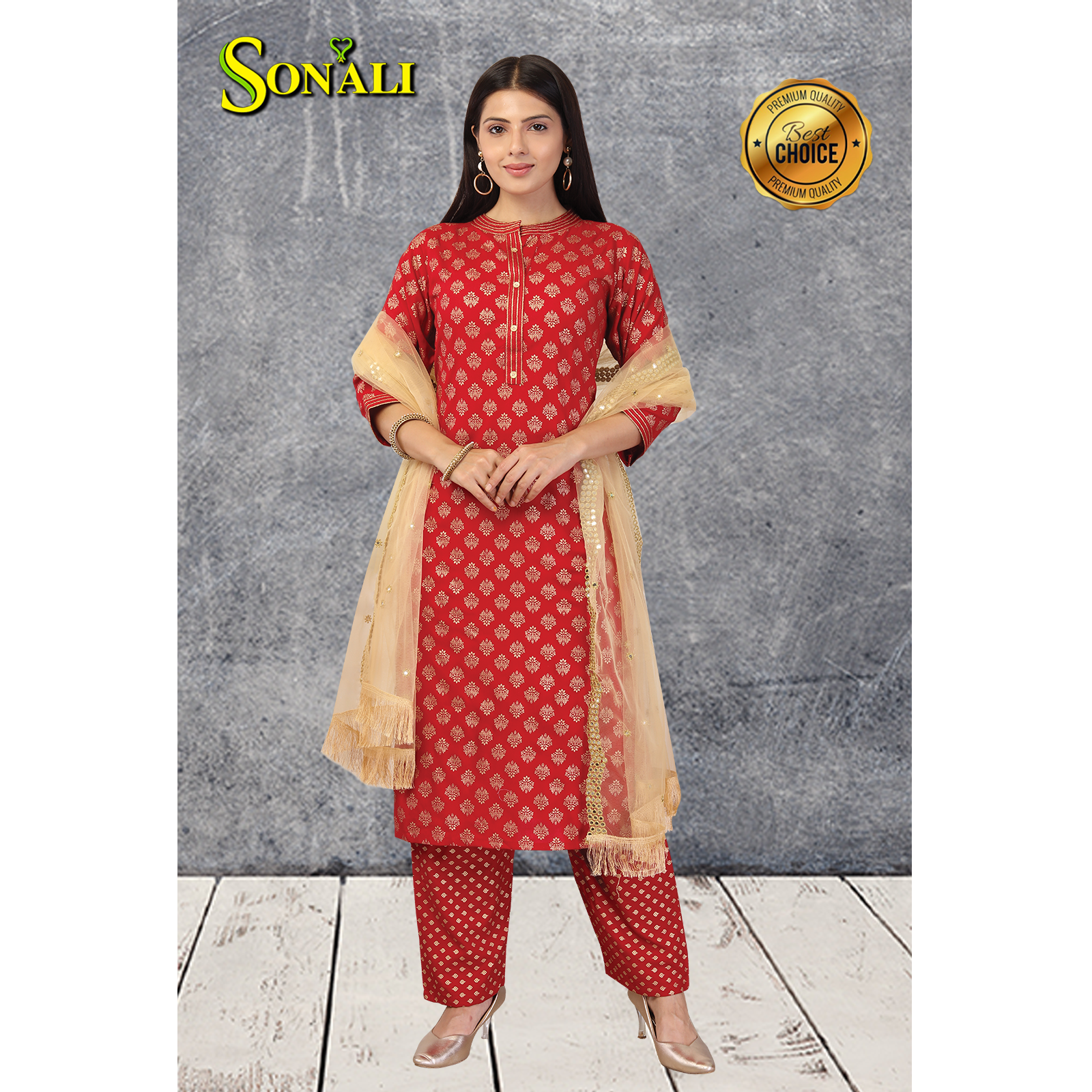 Sonali Premier Quality Family Collections Men Shirt Kurtis Women Kids Wear Kemeja Labuh Baju Sedondon Kemeja Lelaki Q1665/Q1666/Q1667