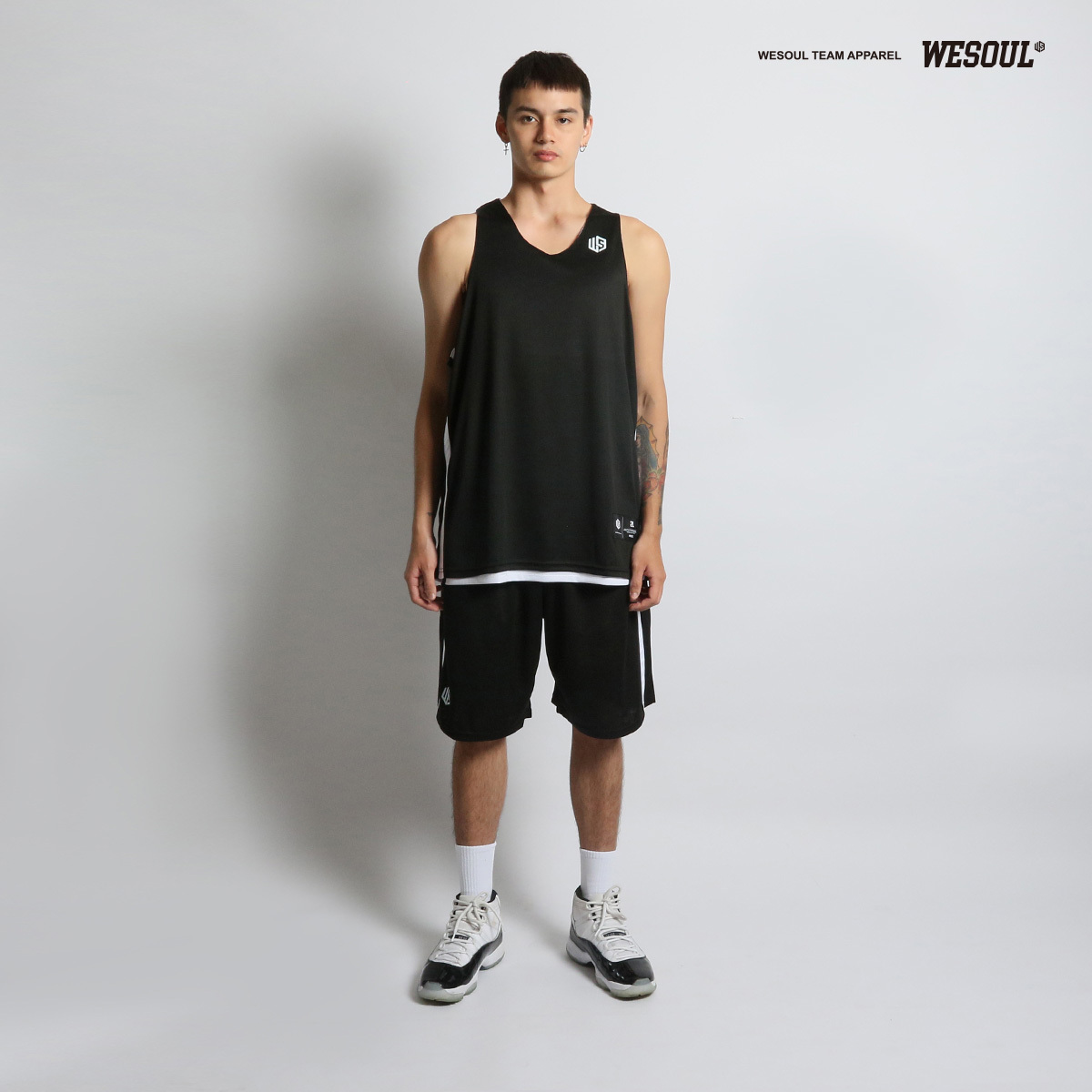 【WESOUL】WS21J001-05 雙面素色籃球服（黑色）/ 球衣 / 雙面穿 / 練習服 / 可燙印隊徽 號碼 姓名