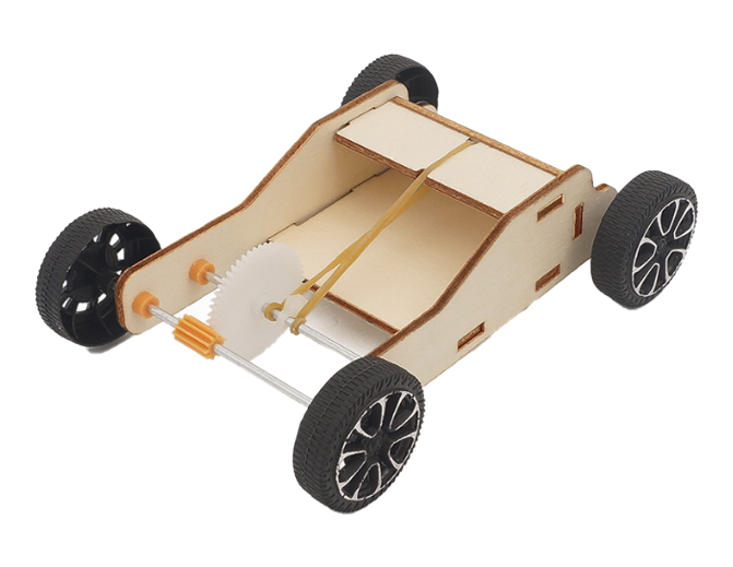 STEM橡皮筋動力車DIY材料包 C-28