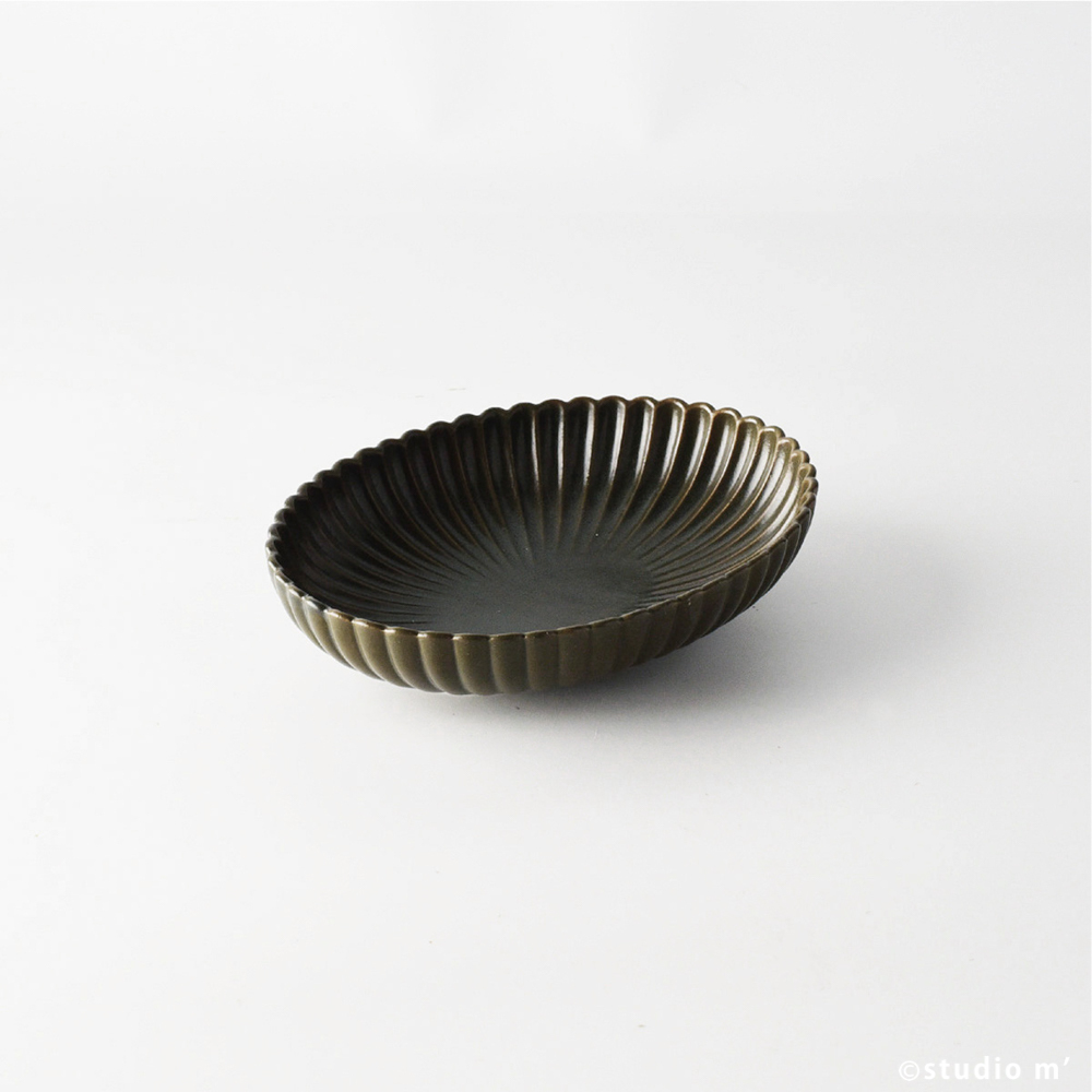 STUDIO M' - 春宵 4.5寸橢圓鉢/紺鼠