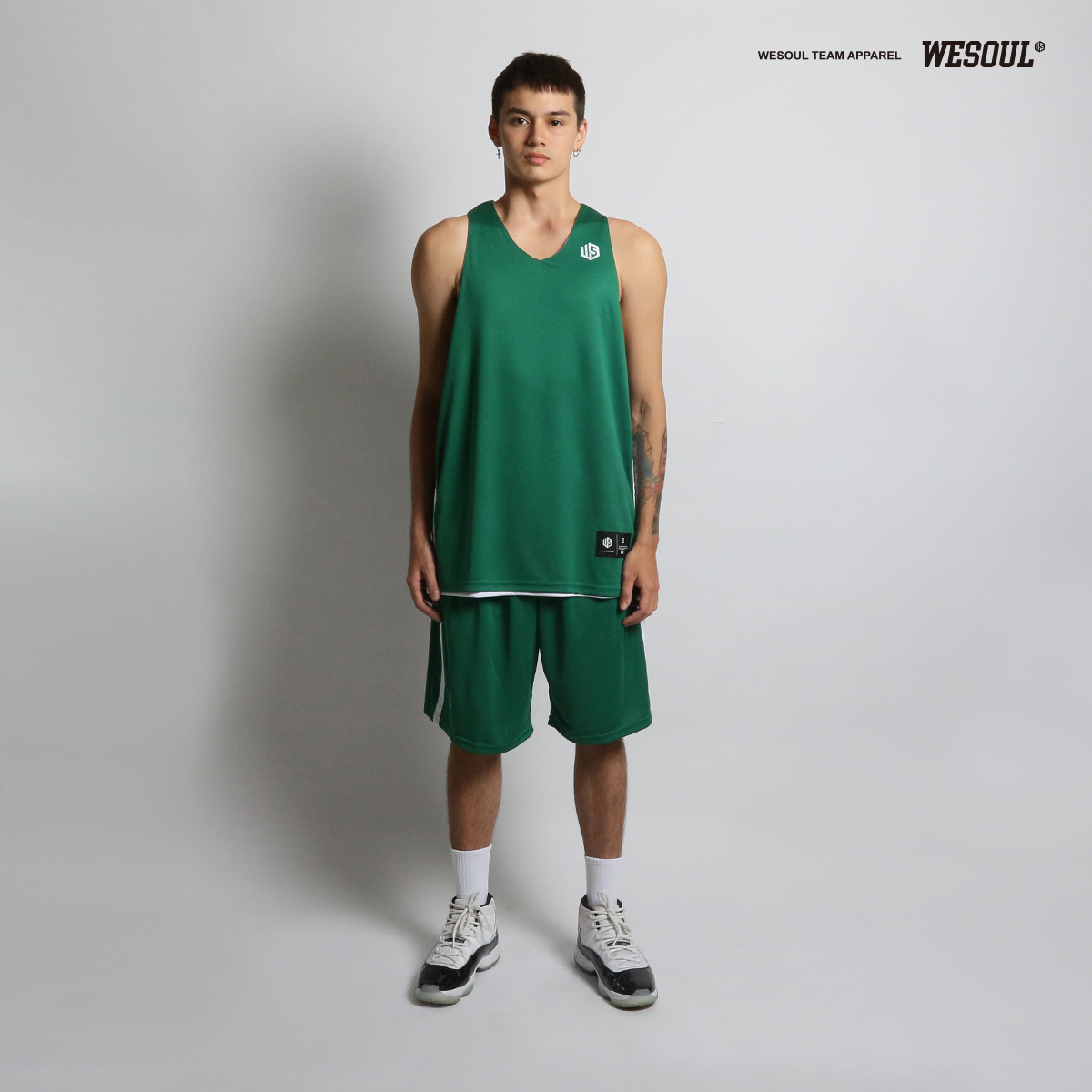 【WESOUL】WS21J001-10 雙面素色籃球服（綠色）/ 球衣 / 雙面穿 / 練習服 / 可燙印隊徽 號碼 姓名