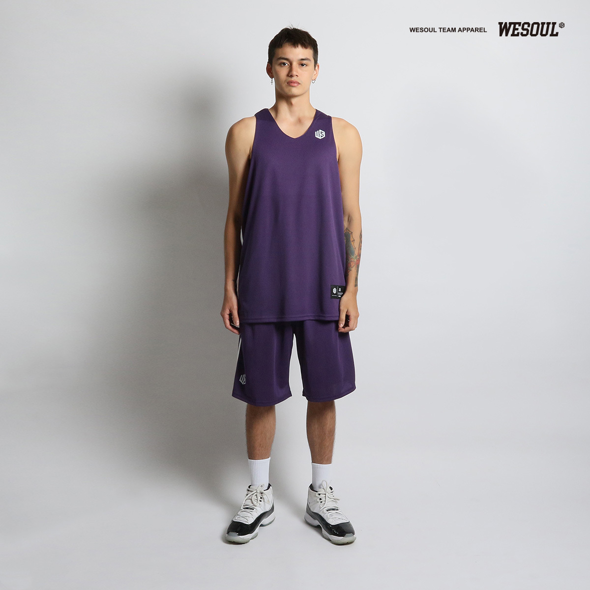 【WESOUL】WS21J001-25 雙面素色籃球服（紫色）/ 球衣 / 雙面穿 / 練習服 / 可燙印隊徽 號碼 姓名
