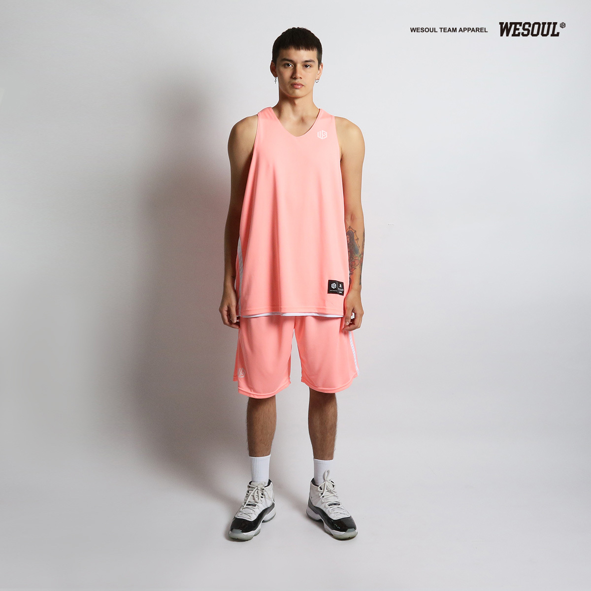 【WESOUL】WS21J001-30 雙面素色籃球服 （粉紅色）/ 球衣 / 雙面穿 / 練習服 / 可燙印隊徽 號碼 姓名
