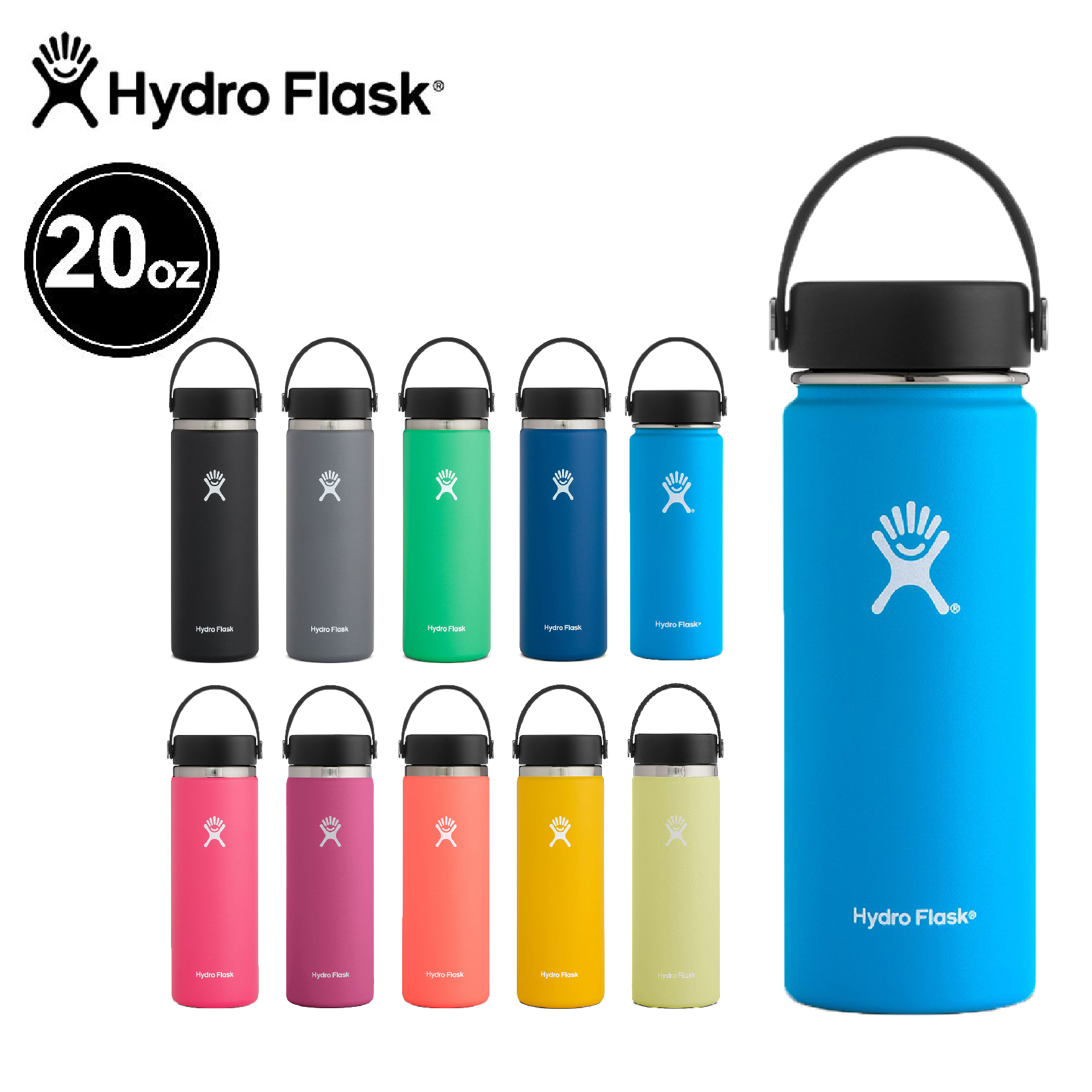 Hydro Flask 美國 20OZ/591ML 寬口不銹鋼保溫瓶 (多色) 保冷/雙壁真空絕緣技術/不含雙酚A 52HF20TS