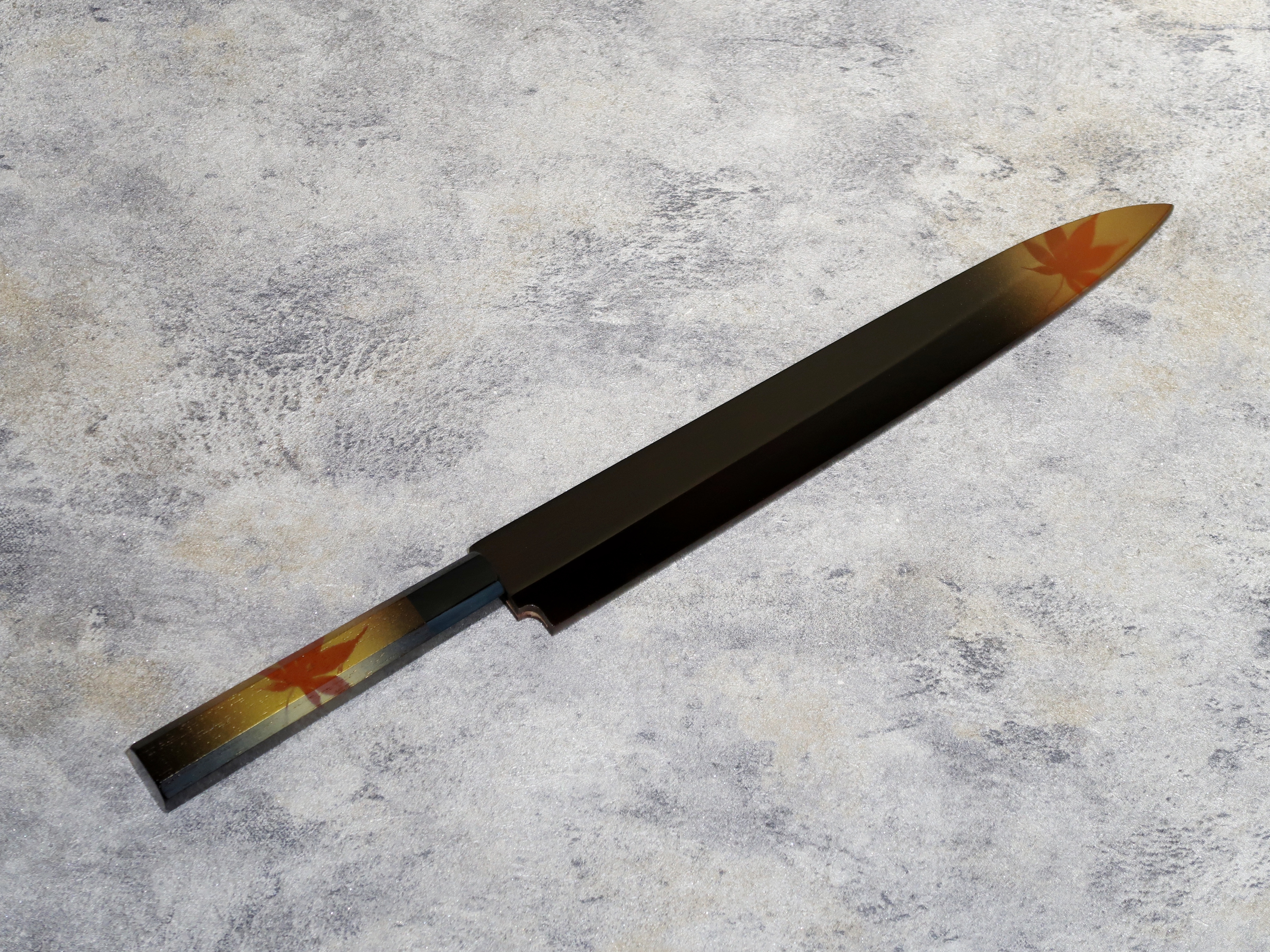 朴木水牛輪 紅葉漆塗 柄鞘套裝