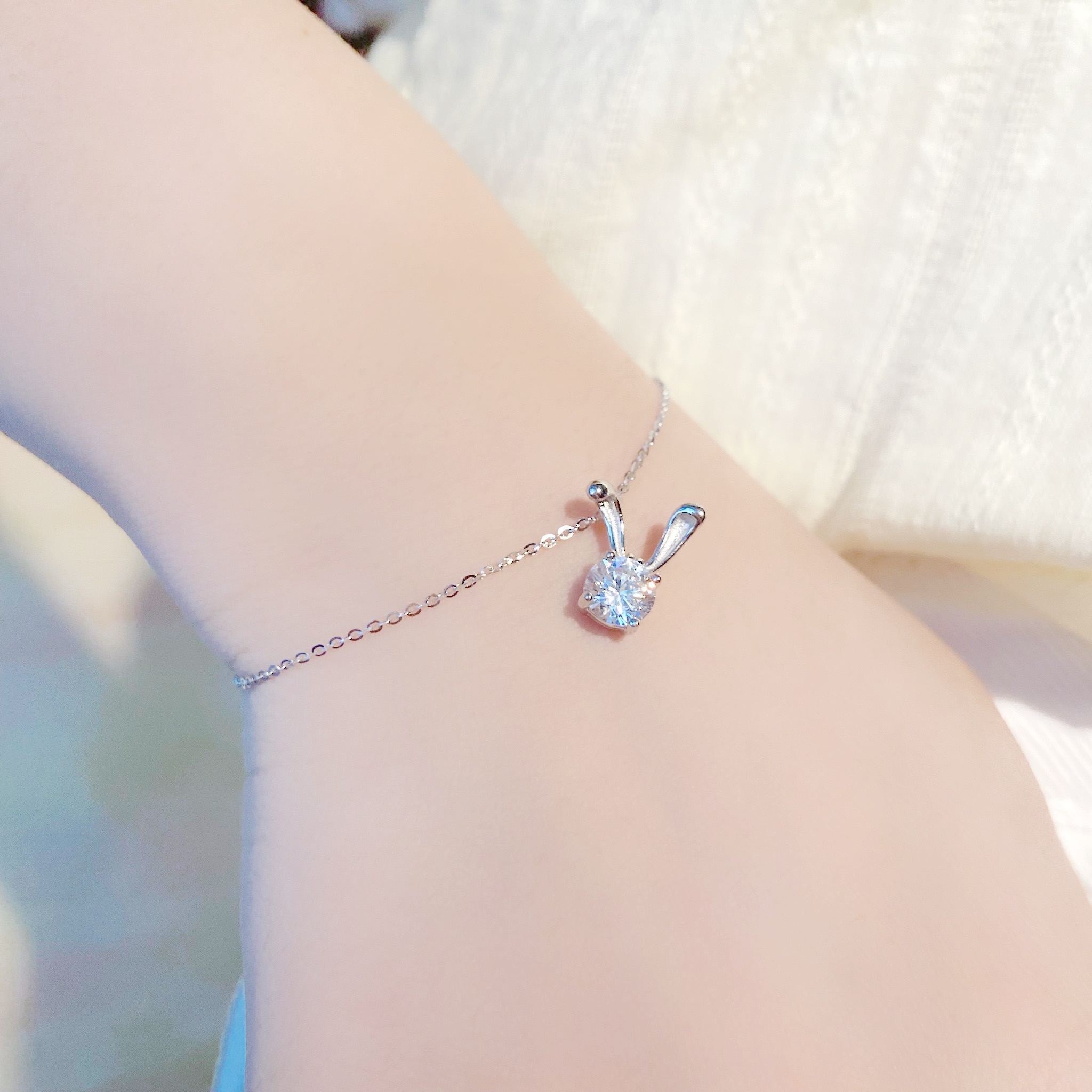 | 925純銀・白金・ 玫瑰 金 | 童真小兔手鏈 (銀 / 玫瑰金) | BR0676 |