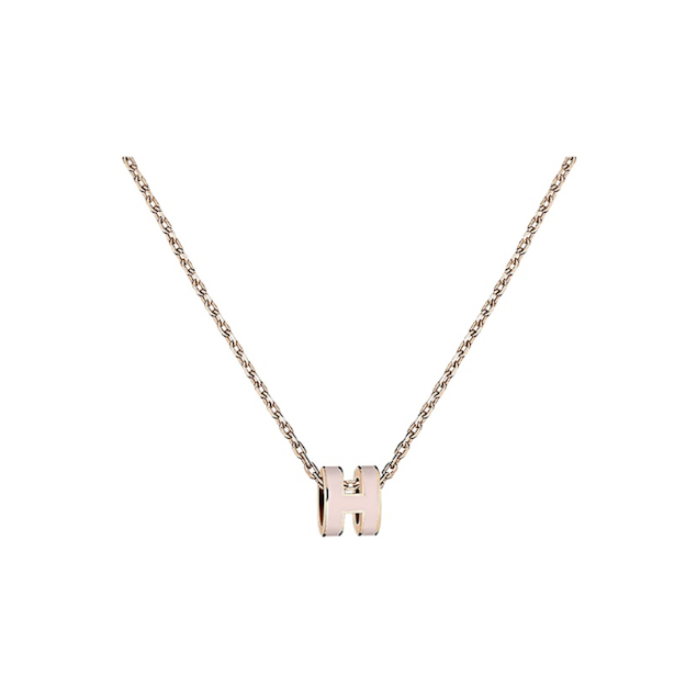 Hermes Mini Pop H 項鍊 粉玫瑰金