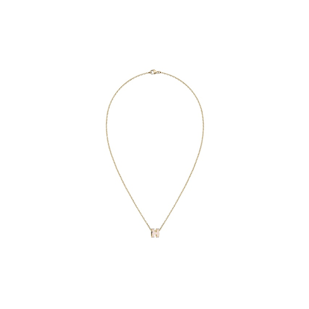Hermes Mini Pop H 項鍊 粉金