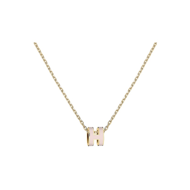 Hermes Mini Pop H 項鍊 粉金