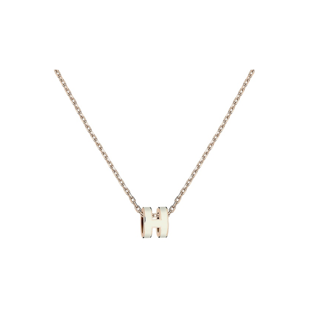 Hermes Mini Pop H 項鍊 白玫瑰金
