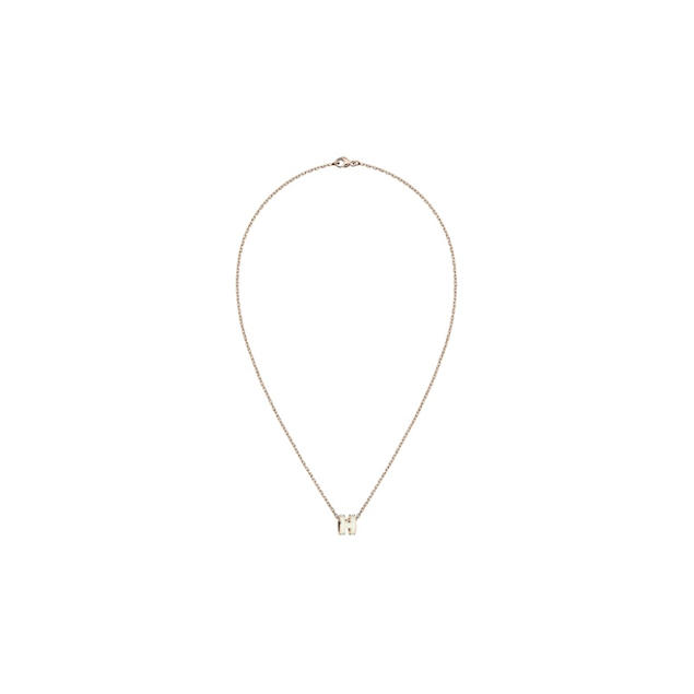 Hermes Mini Pop H 項鍊 白玫瑰金