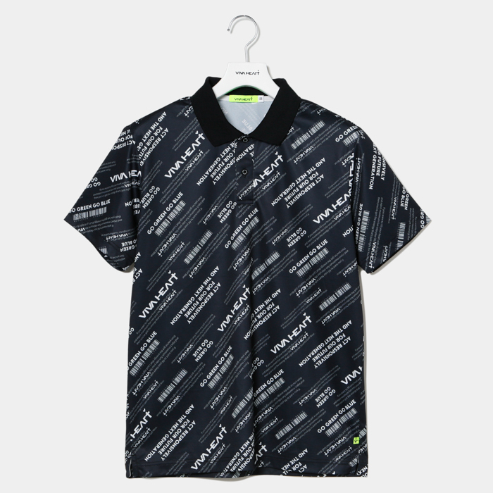 男士 滿版文字彈力Polo 衫