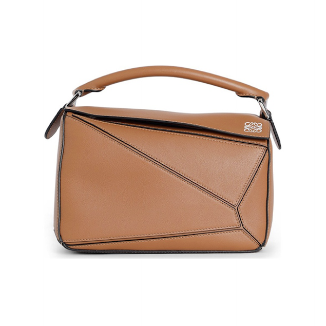 Loewe Puzzle 小號經典小牛皮幾何包 棕