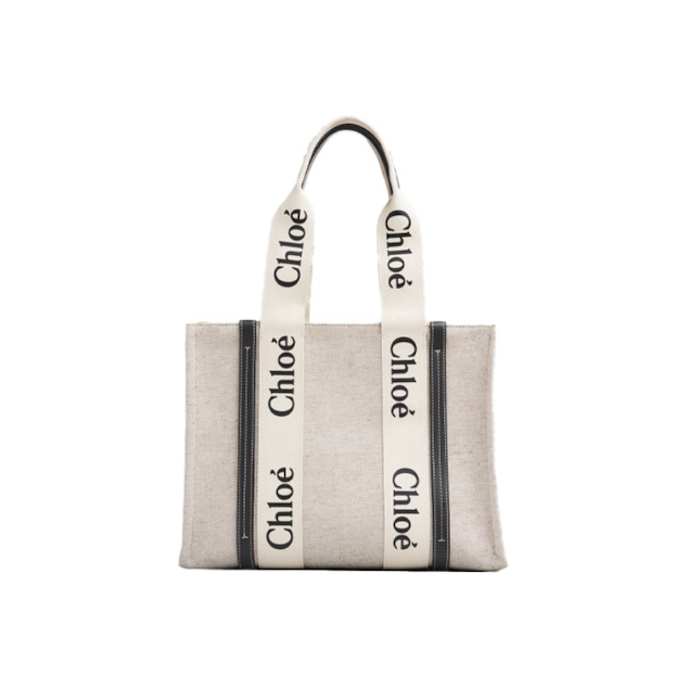 Chloe Woody Tote 中號手提托特包 藍黑