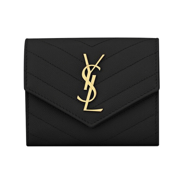 YSL 魚子醬扣式三折短夾