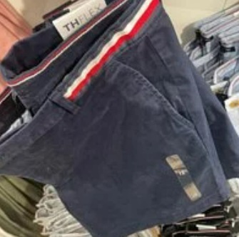 [S] TOMMY HILFIGER STRIPE WAIST 5" SHORT ,NAVY, 76J2523-410 (STH20)