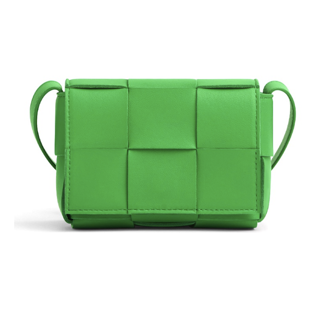 Bottega Veneta  BV Cassette Mini 編織斜跨包 綠
