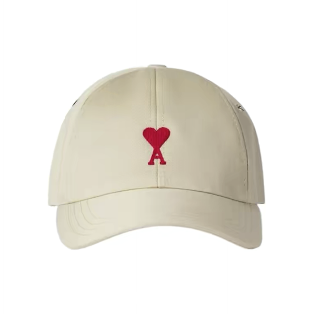 Ami Paris 愛心刺繡老帽 米