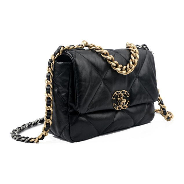 Chanel 19 Bag 小號 26cm 經典雙色鏈 黑