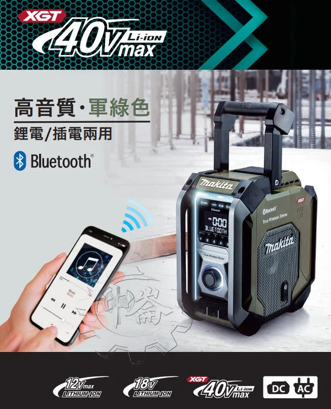 ＊中崙五金【附發票】Makita 牧田 藍芽手提收音機 MR006G MR006 藍芽音響 揚聲器 軍綠色 露營