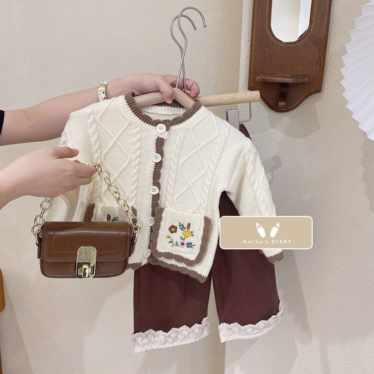 embroidered knitwear set