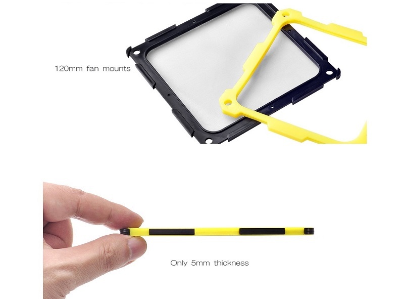 米特3C數位–SilverStone 銀欣 FF124 風扇濾網/12公分/黑黃色/SST-FF124BY