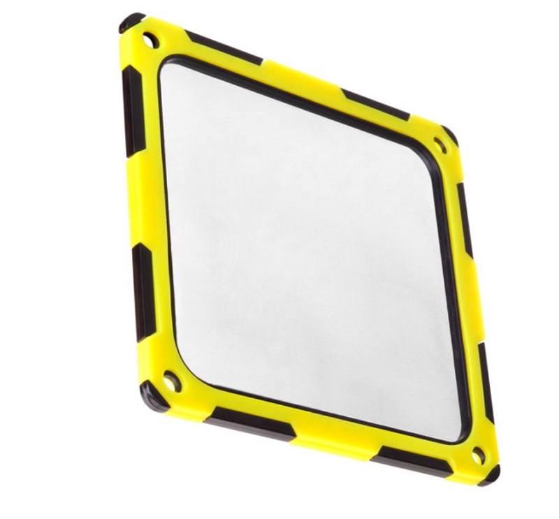 米特3C數位–SilverStone 銀欣 FF124 風扇濾網/12公分/黑黃色/SST-FF124BY