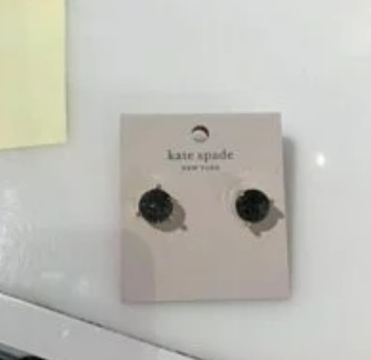 [S] KATE SPADE O0RU3081 RISE AND SHINE EARRINGS, BLACK/DIMND, 767883483770 (SKS199)