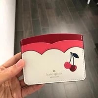 [S] KATE SPADE K6147 SMALL SLIM CARD HOLDER BING,CREAM MULTI, 196021022418 (SKS201)