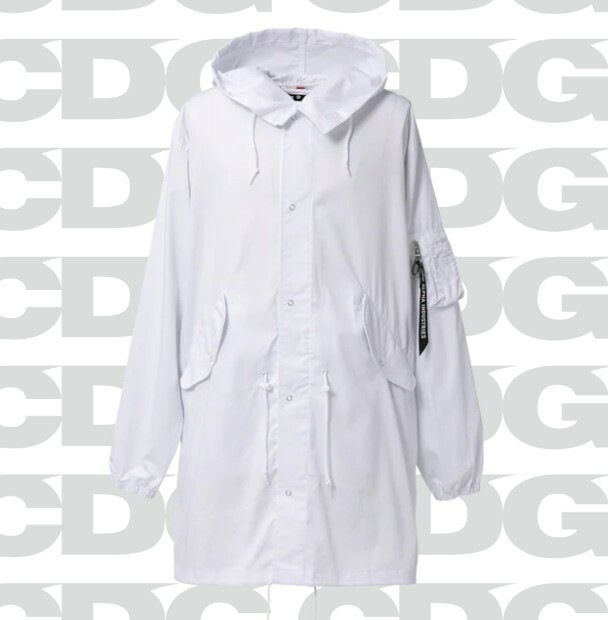 Comme des Garçons CDG X Alpha Fishtail 字體LOGO 大衣 外套