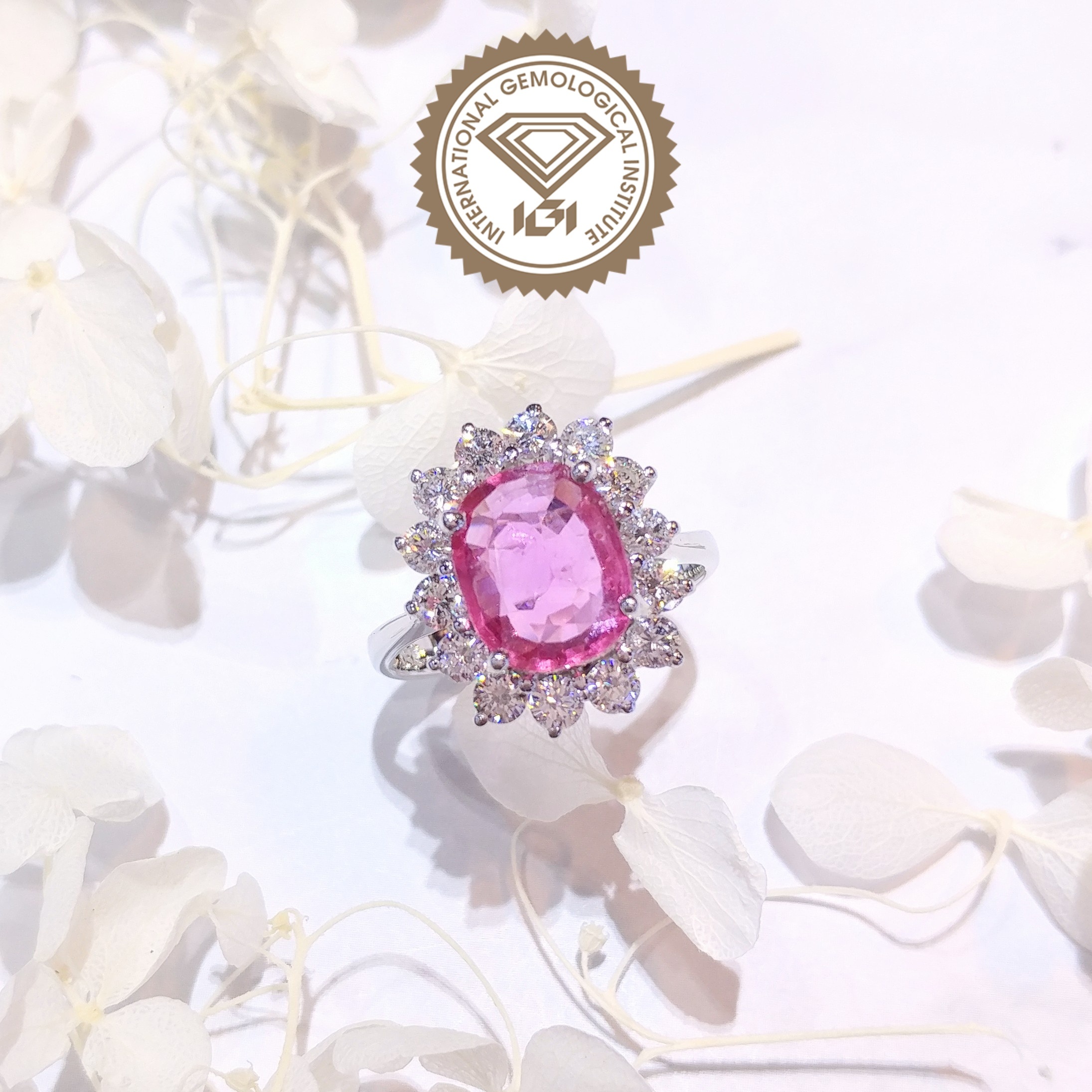 18K White Gold 2.37ct Ruby and Diamond Ring