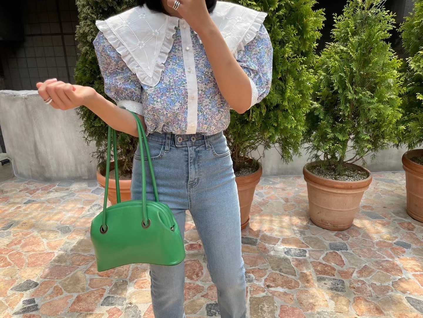 AUGT2311 大領韓風碎花上衣