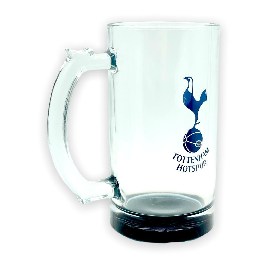 熱刺深藍色會徽玻璃有柄啤酒杯