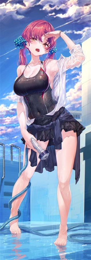 「同人代購」C100 宝鐘マリン 等身大タペストリー 船長等身大掛布