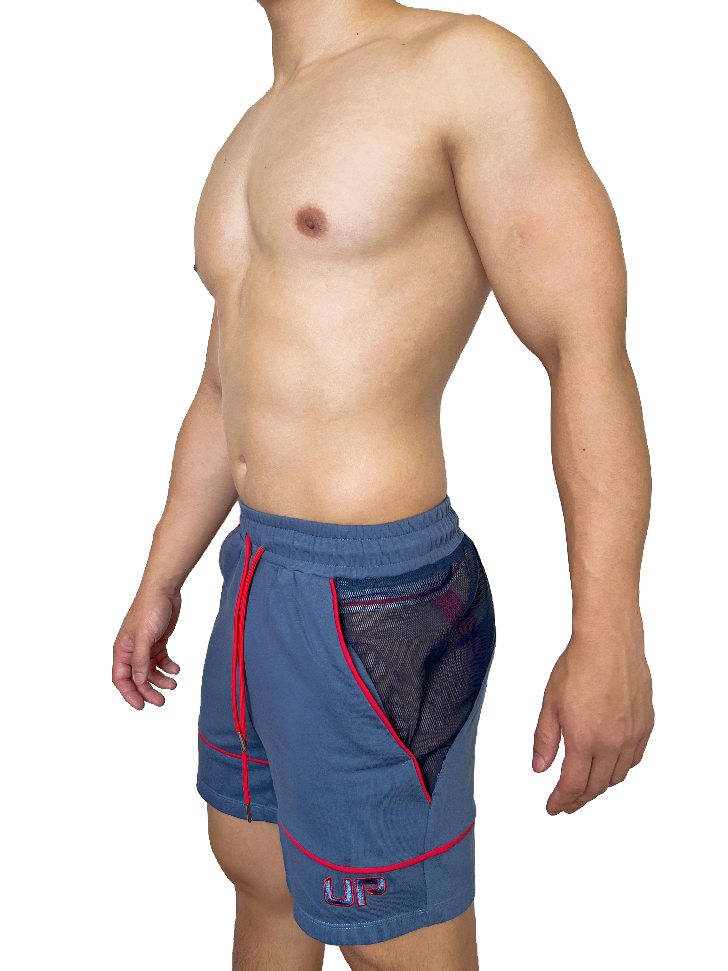 熱賣回歸 - UP For Fun Max 棉短褲 灰藍色