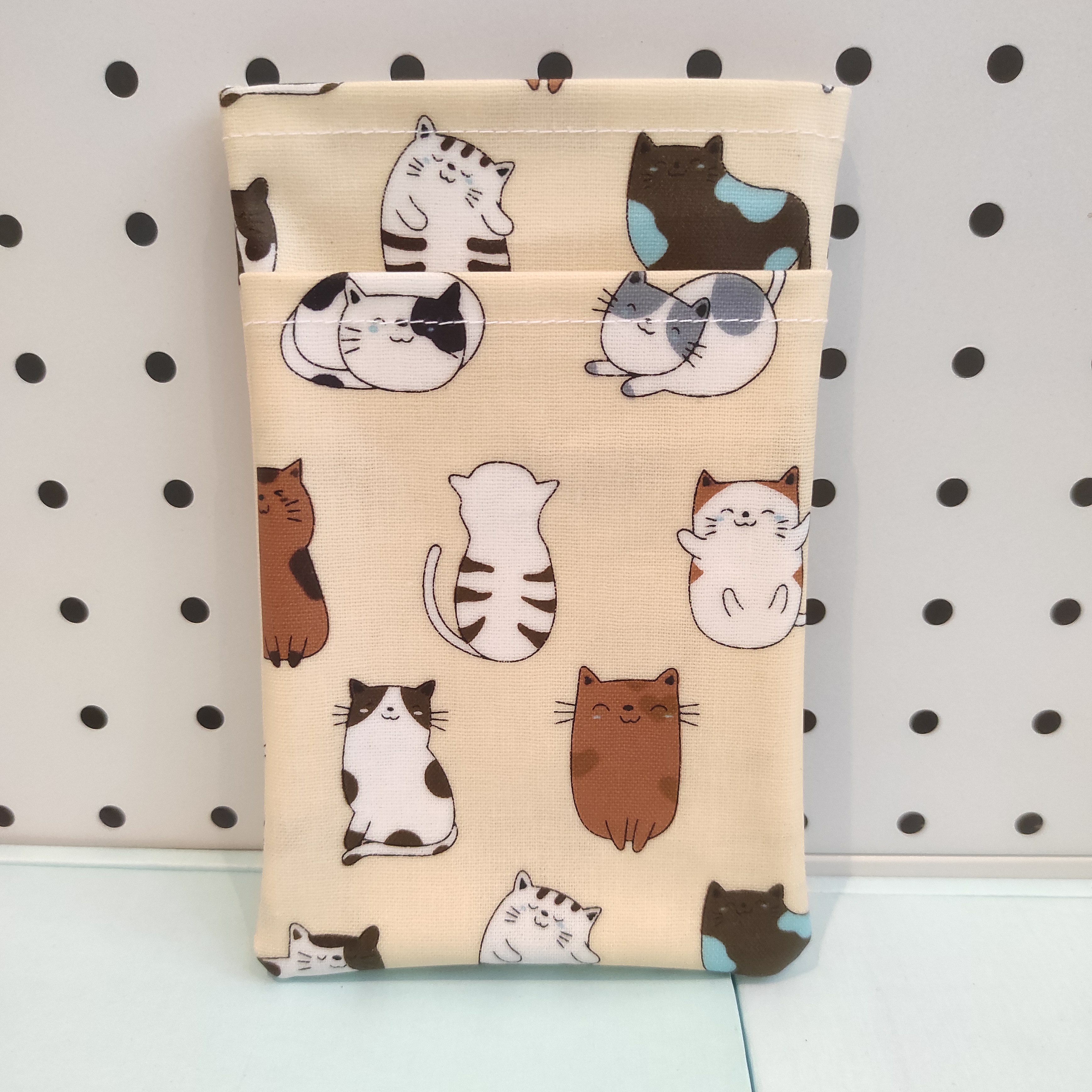 [現貨] 台灣手工防水布筆袋 - 米色猫猫