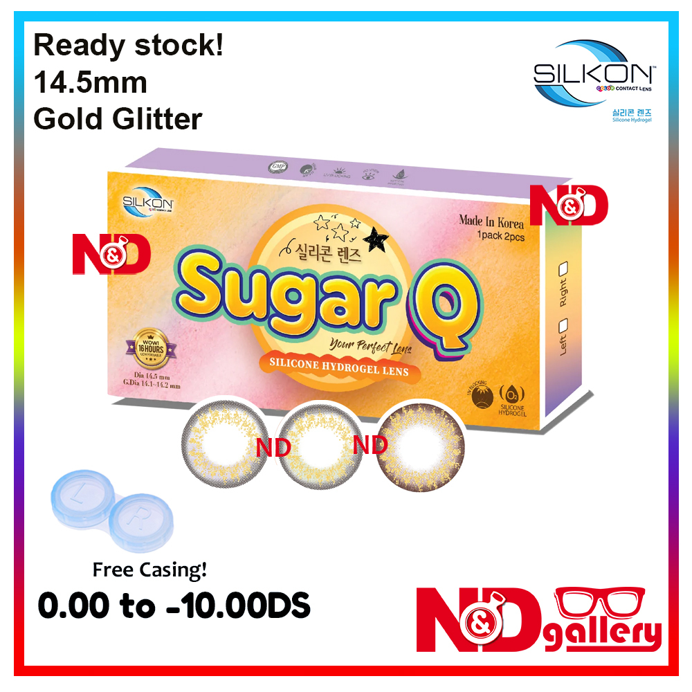 Silkon Sugar Q 1 Month Disposable Color Contact lens 14.5mm 2 pcs/box  ( Maple Gold . Rose Gold , Goldea)