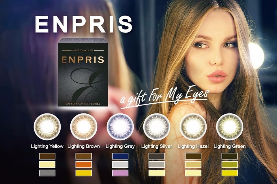 enpris 1 Month Disposable Color Contact lens 14.5mm Apple Vision Contact lens 0.00 to -10.00 DS  ( grey , Silver , Yellow)
