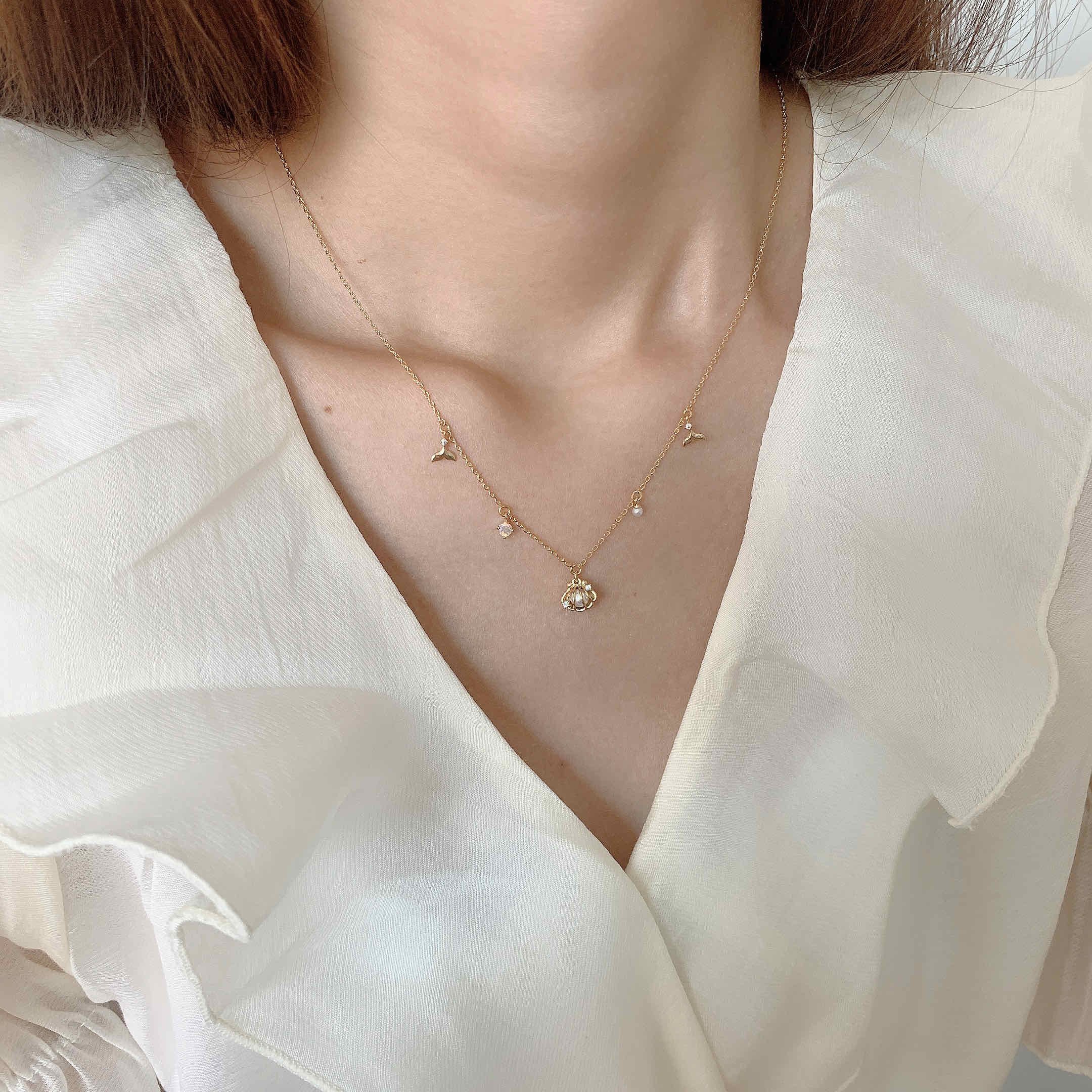 🇰🇷超級推薦！珍珠貝殼項鍊｜3 color