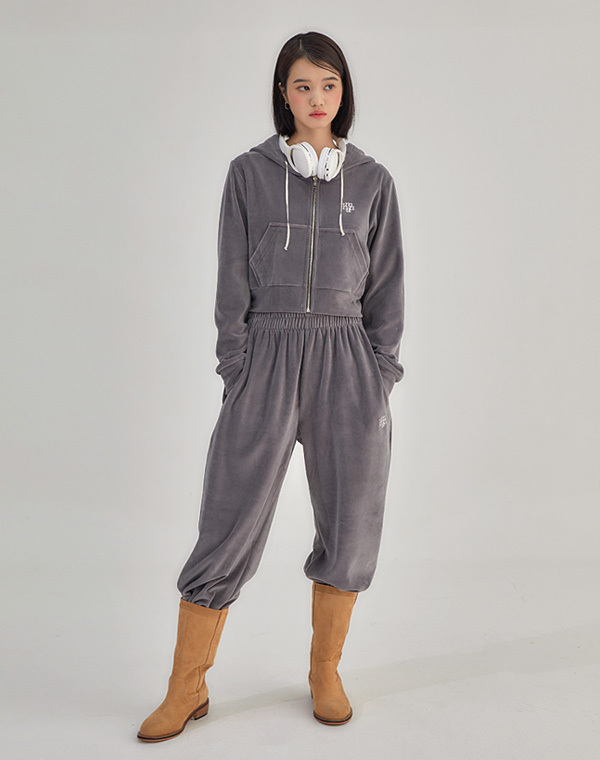 新作★MUAHMUAH★POINT VELVET TRAINING HOOD ZIPUP PANTS SETUP A'GEM/9 × .kom『muah muah/ムーアムーア』POINT VELVET