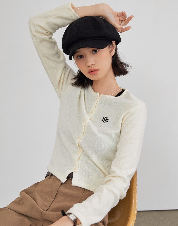 MUAH MUAH Angora Slim-Fit Cardigan